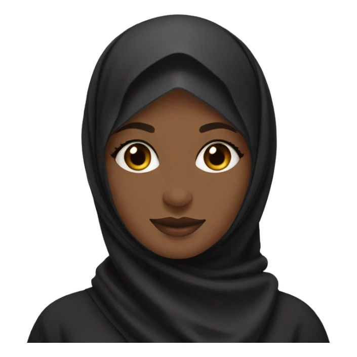 Black hijabi in beautiful abaya standing sticker