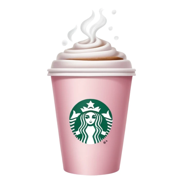 Starbucks pale pink paper cup of coffee  sticker