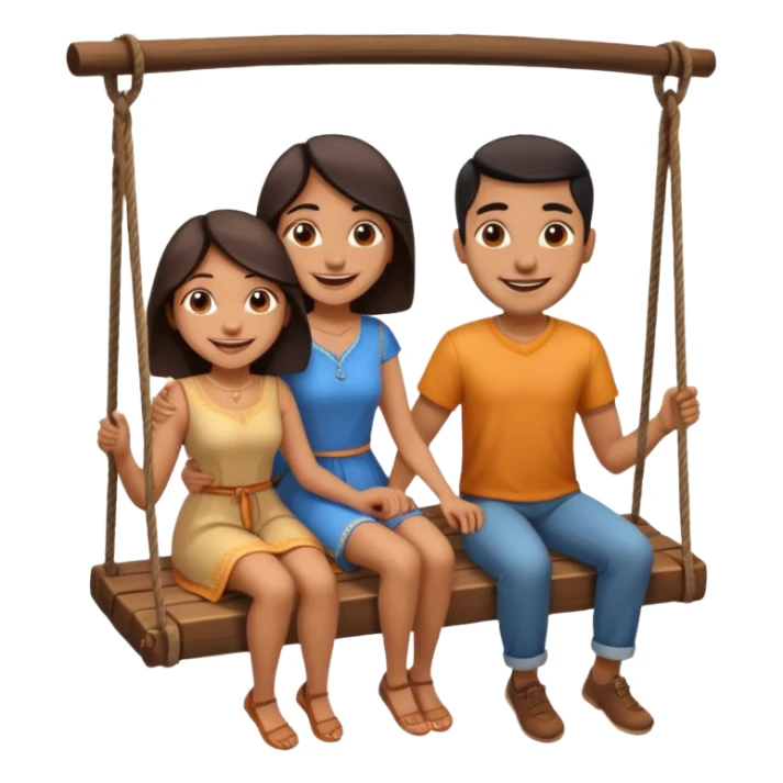 indian man and woman sitting on two seater swing sticker