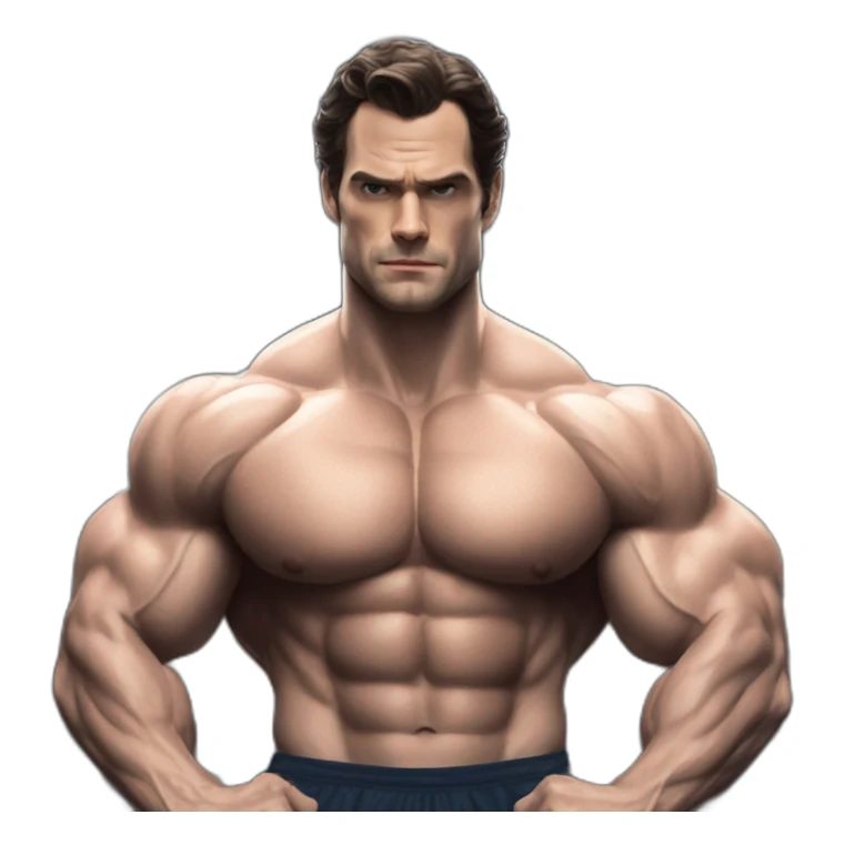 Henry Cavil in the gym sweating and flexing  sticker