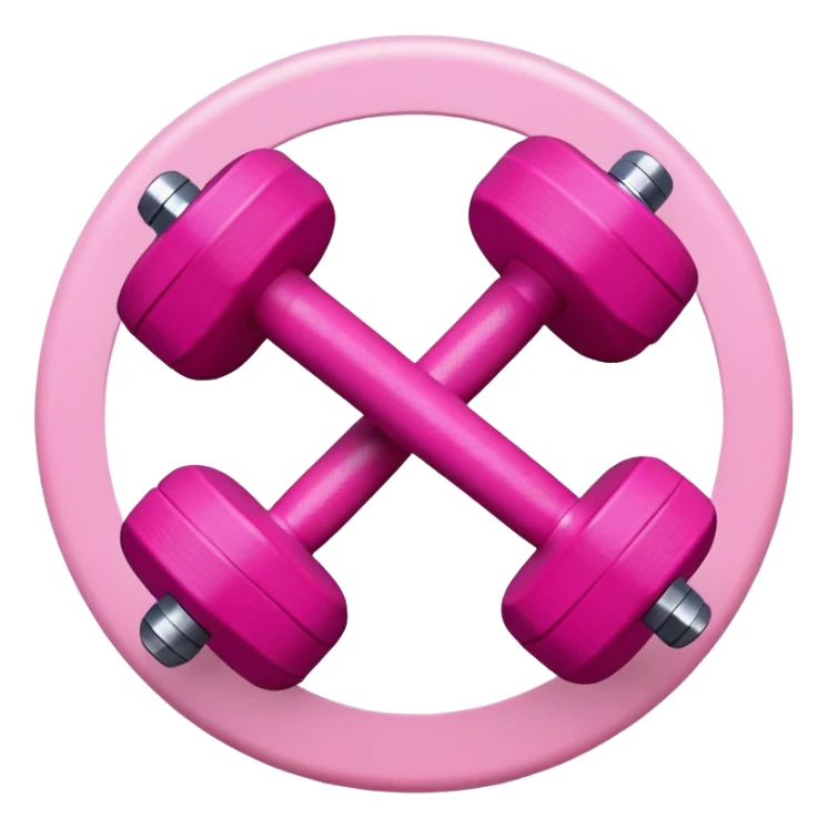 Pink dumbbells on pink circle sticker