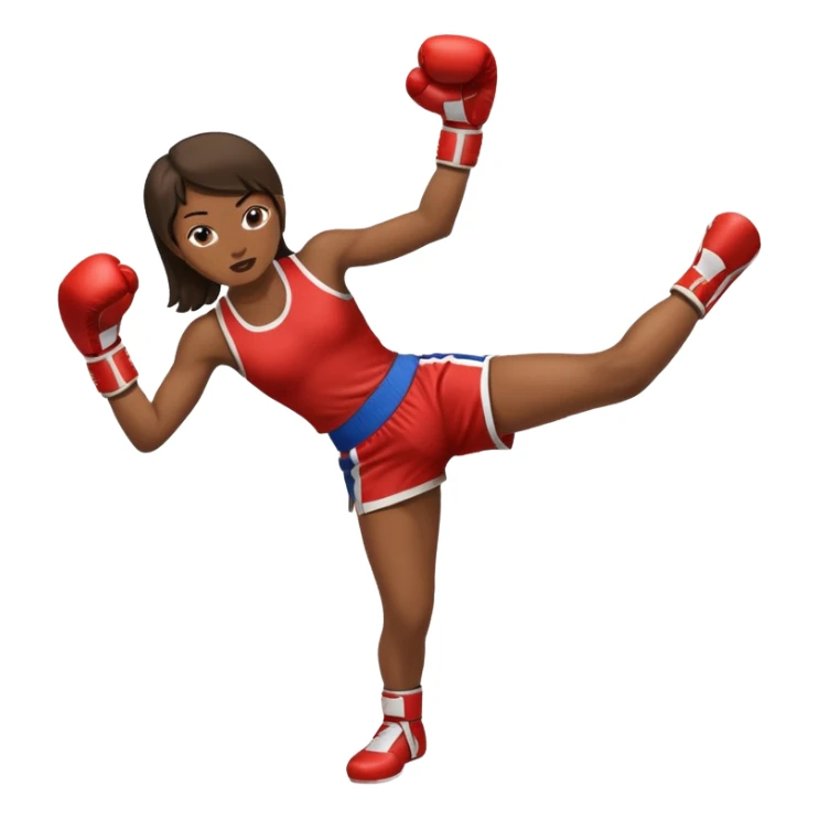 woman thai boxing click legs up in thai boxing suit sticker