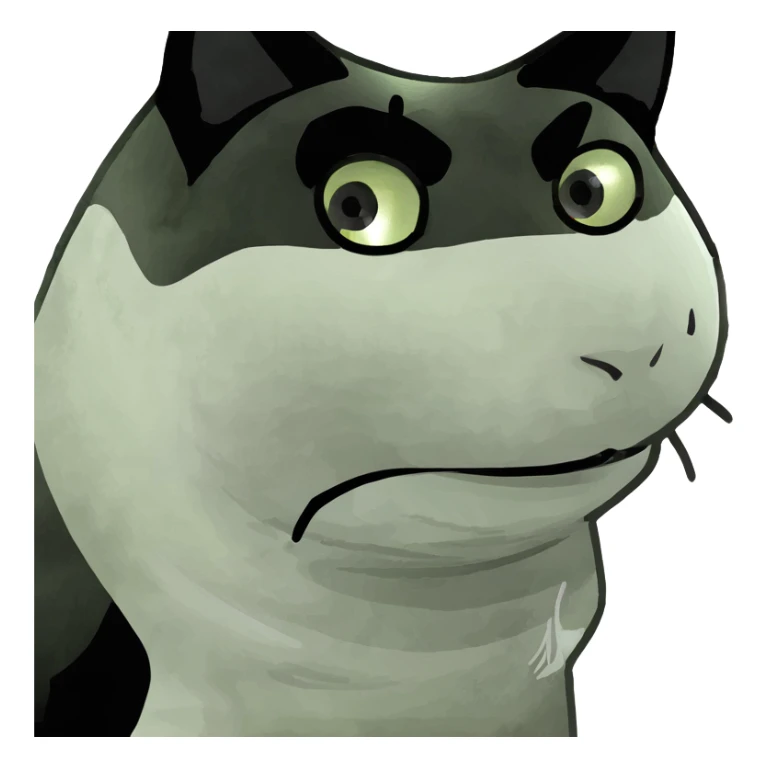 Big black cat is sleeping with a small white cat with hearts above sticker