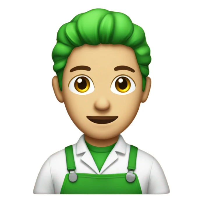 barista in green apron with peashooter sticker