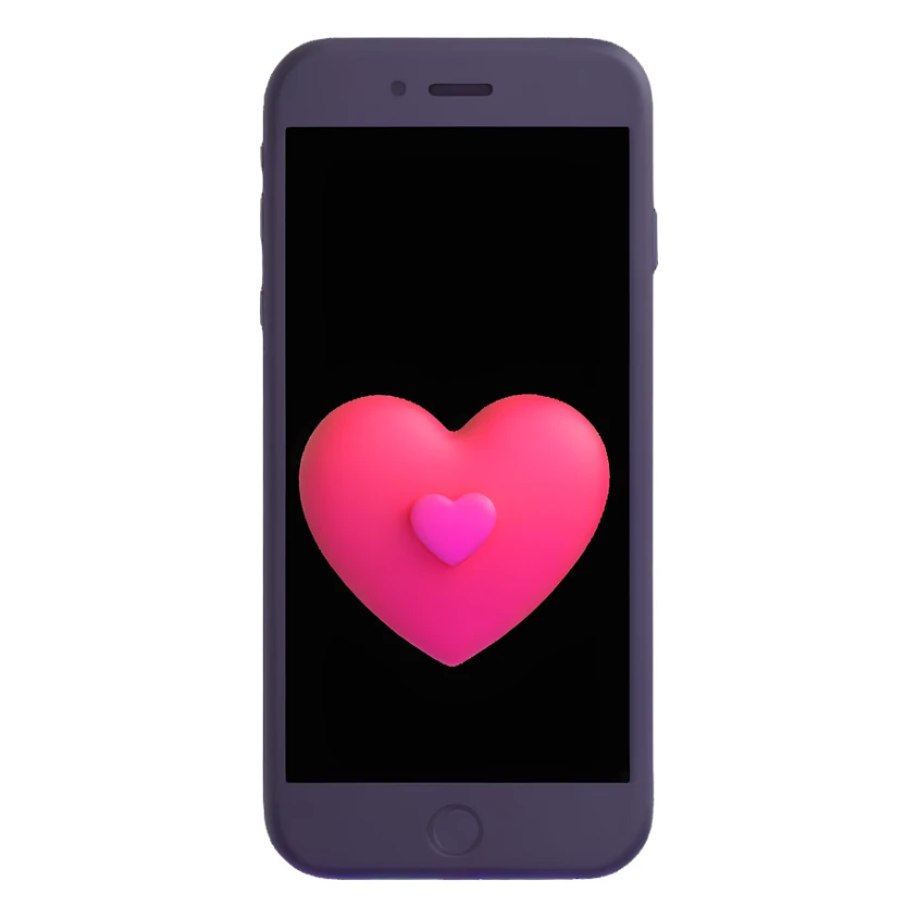 phone with an Instagram-like heart notification popping out sticker