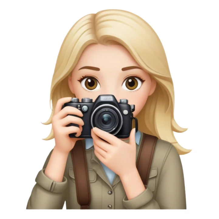 white girl photographer with her camera sticker