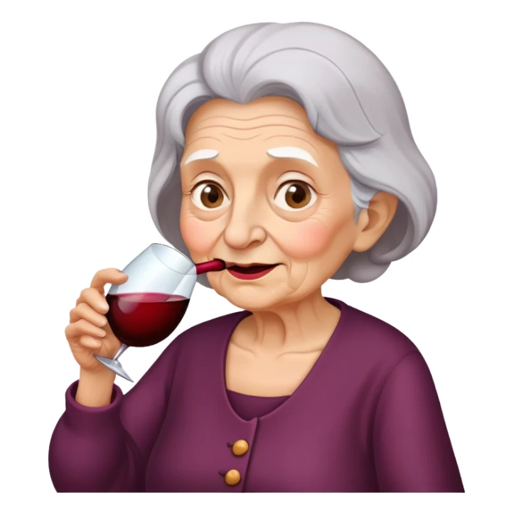 Old woman drinking a gallon of wine sticker