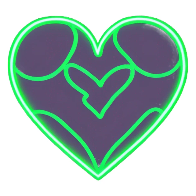full heart in neon green sticker