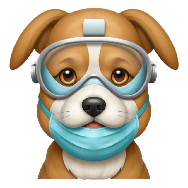 dog Wearing Medical Mask sticker