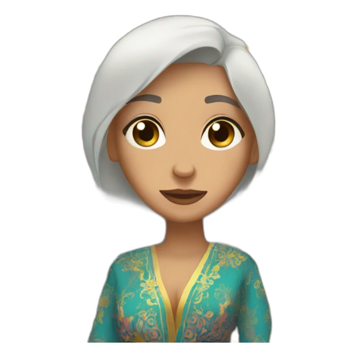 A woman wearing the morrocan kaftan stressing out with people around her sticker