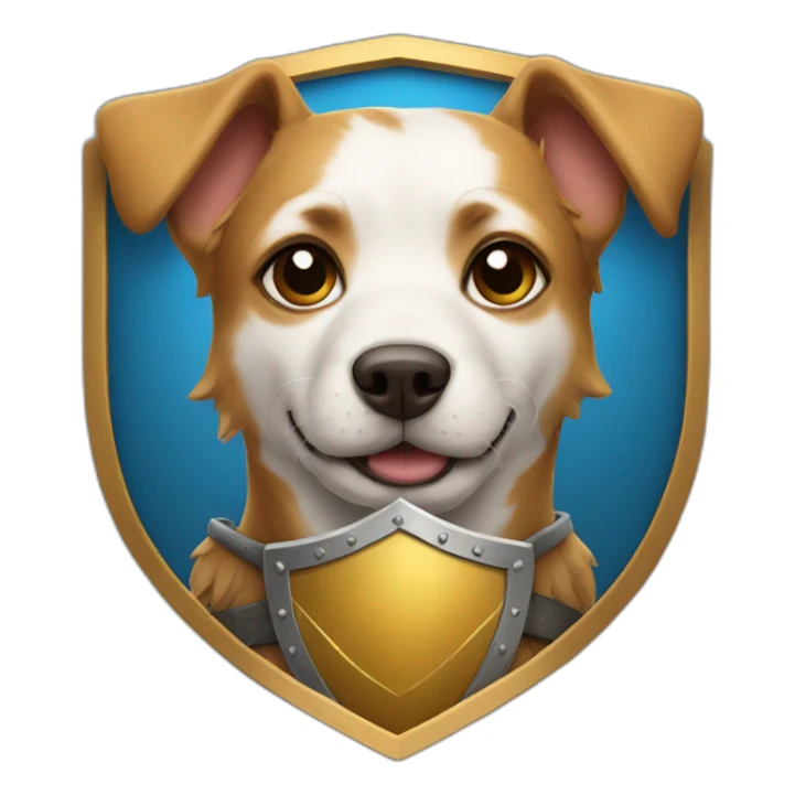 Dog with shield  sticker