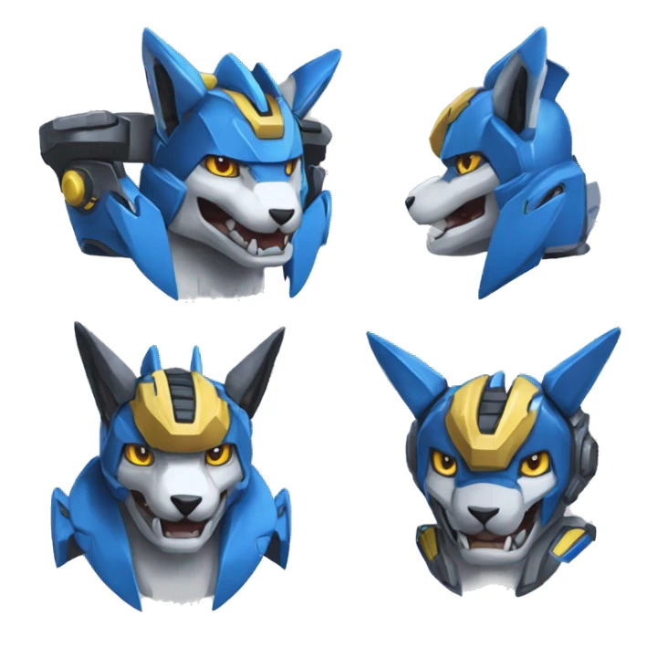 WereGarurumon-Lucario-Medabot-Mecha sticker