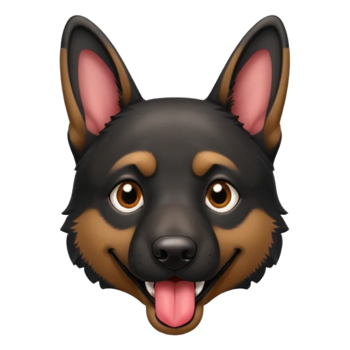 cartoon style dark German Shepherd dog withlonger tongue hanging out  sticker