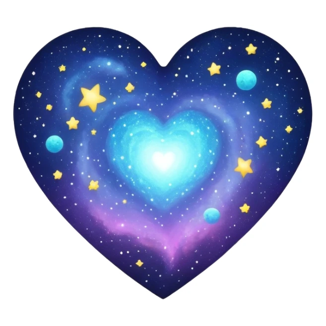 heart emoji galaxy stars sticker