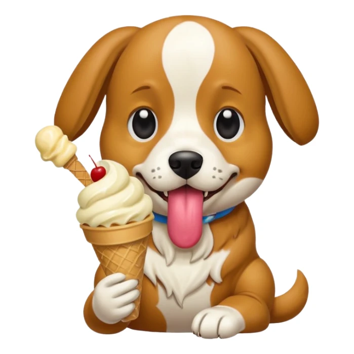 Dog eating icecream  sticker