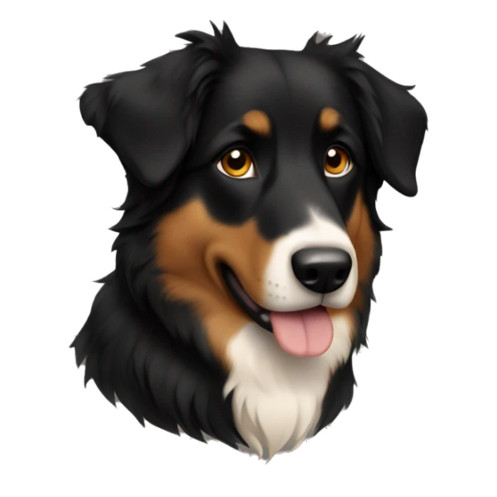 Aussie shepherd all black with tan markings (no white coloring) sticker