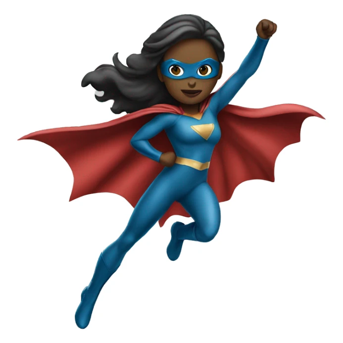 Female superhero flying skincolor white sticker