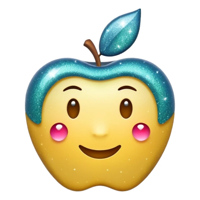 3D Apple-style emoji of fine, tiny glitter dust, sparkling brightly like magical dust. Small particles, glossy, smooth, soft shadows, white background.

 sticker