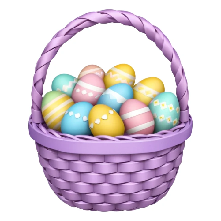 emojis.com 3d-emoji-of-a-colorful-easter-basket-filled-with-decorated-eggs,-pastel-ribbons,-and-a-woven-texture-in-glossy-emoji-style. sticker