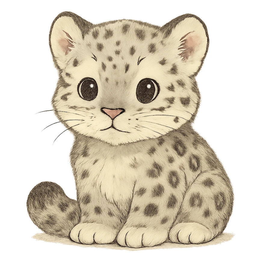 cute baby snow leopard sticker