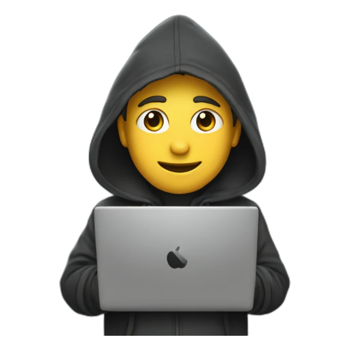 De bie Young man with a hood behind his laptop sticker