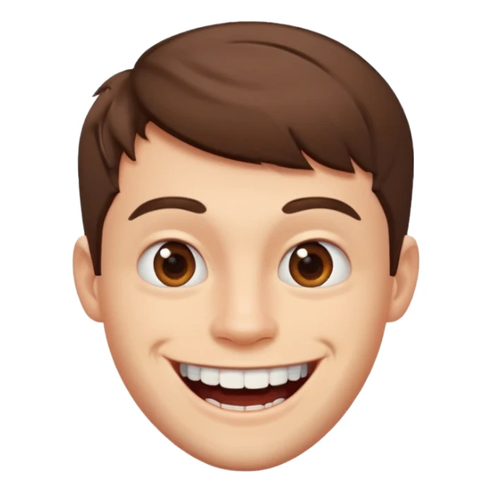 guy with short brown hair big teeth sticker