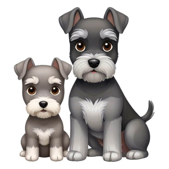 Liver parti mini schnauzer with another gray and black mini schnauzer  sticker