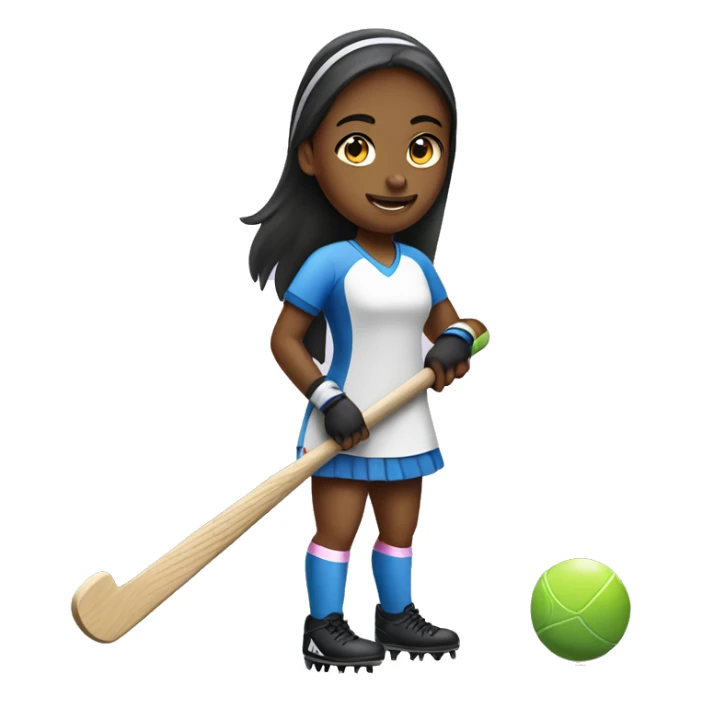 girl playing field hockey sticker
