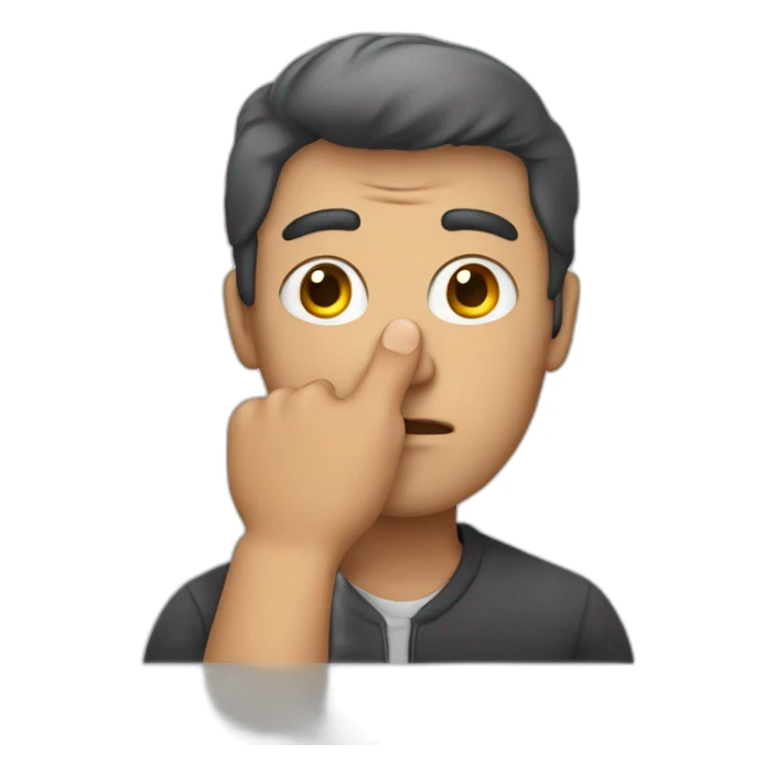 A man pulls his eye with the finger of his hand sticker