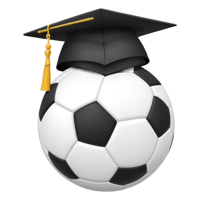 Un emoji de fútbol combinado con estudios sticker