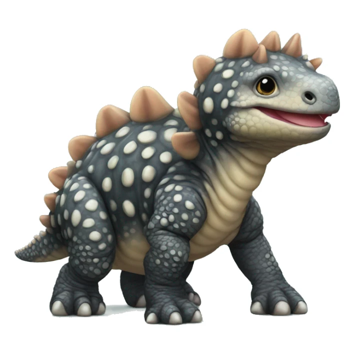 realistic ankylosaurus baby with a ball on the tail sticker