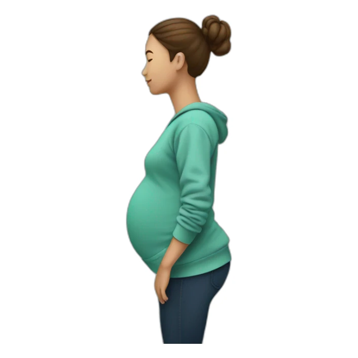 sweatshirt pregnant woman side view sticker