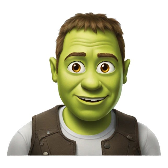 shrek talking with elon musk sticker