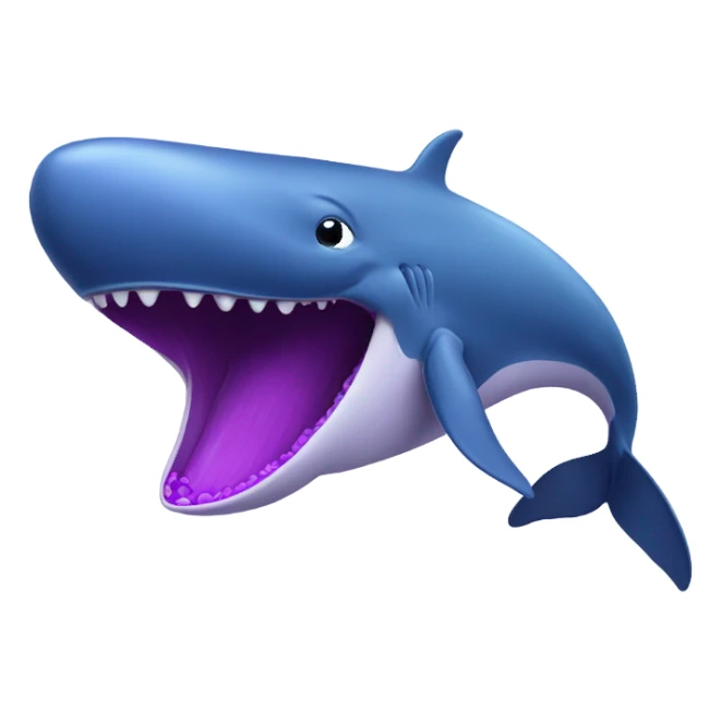 Blue whale purple, open mouth sticker