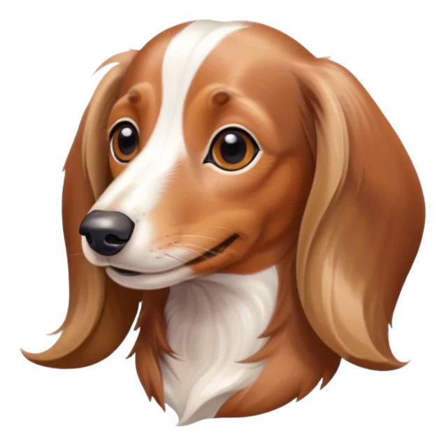 brown and whitelong hair dachshund  sticker