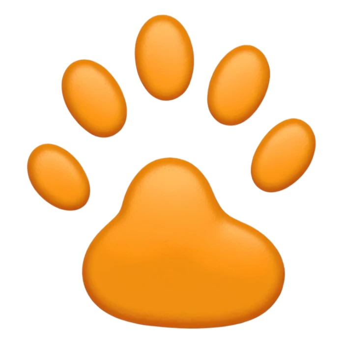 a very light pale pastel yellow-orange pawprint sticker