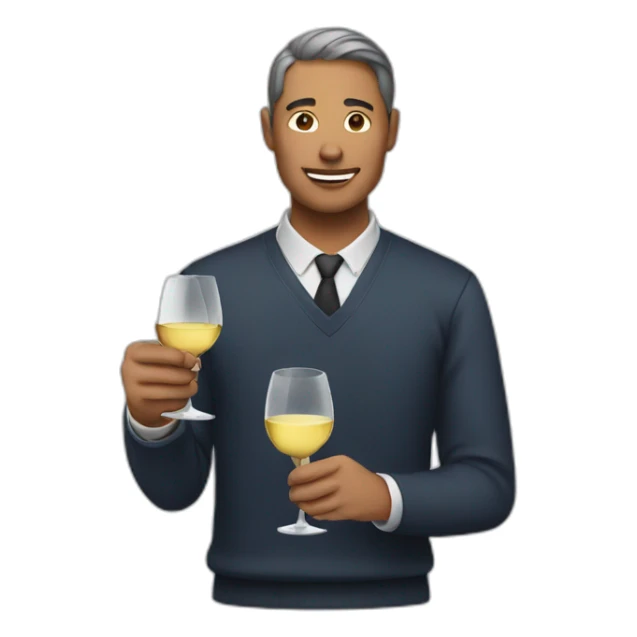 Person holding a wine glass sticker