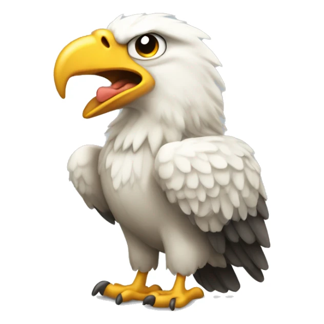 Aguila tipo caricatura feliz, triste, enojada, golpeando sticker