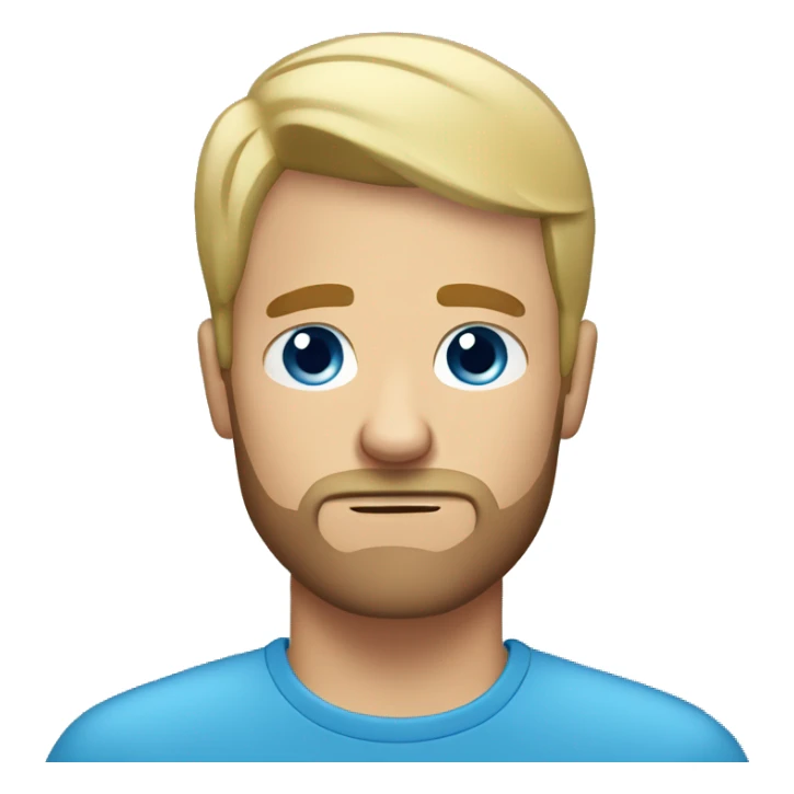 bored blonde man with short hair and short beard with blue eyes sticker