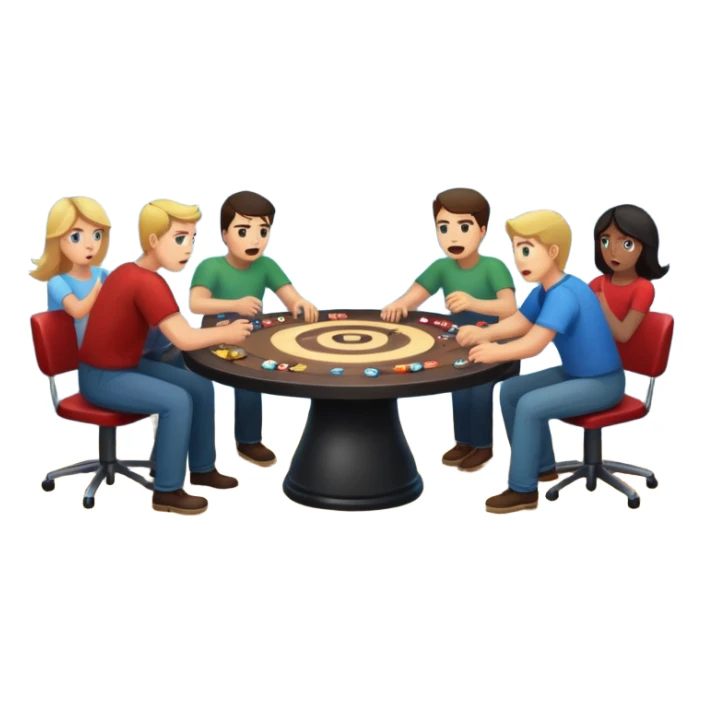 tornado carrying people at a game table sticker