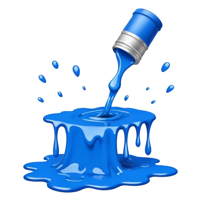 paint splatter, spilled paint, blue color. sticker