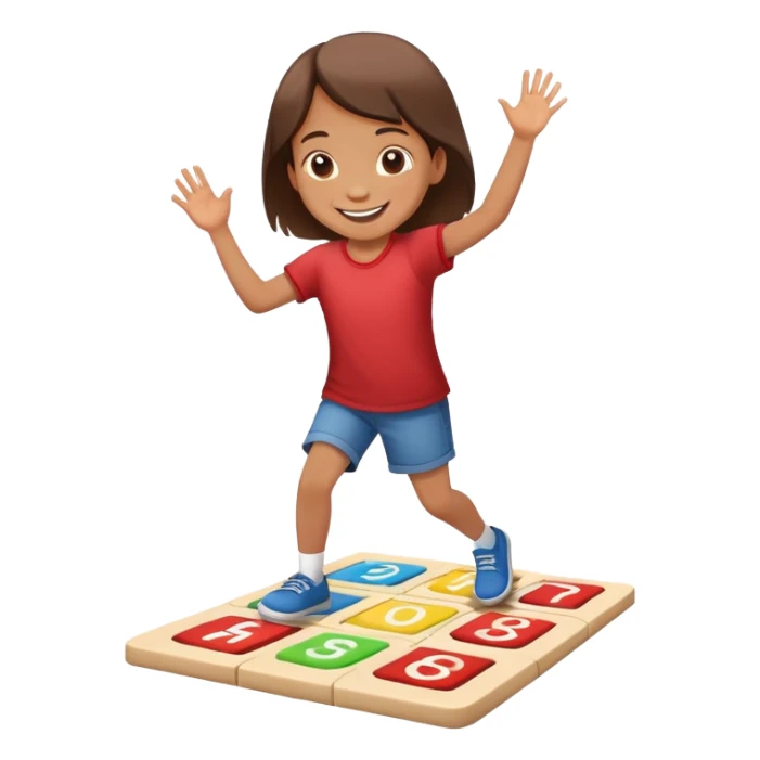 child playing hopscotch, happy and energetic sticker