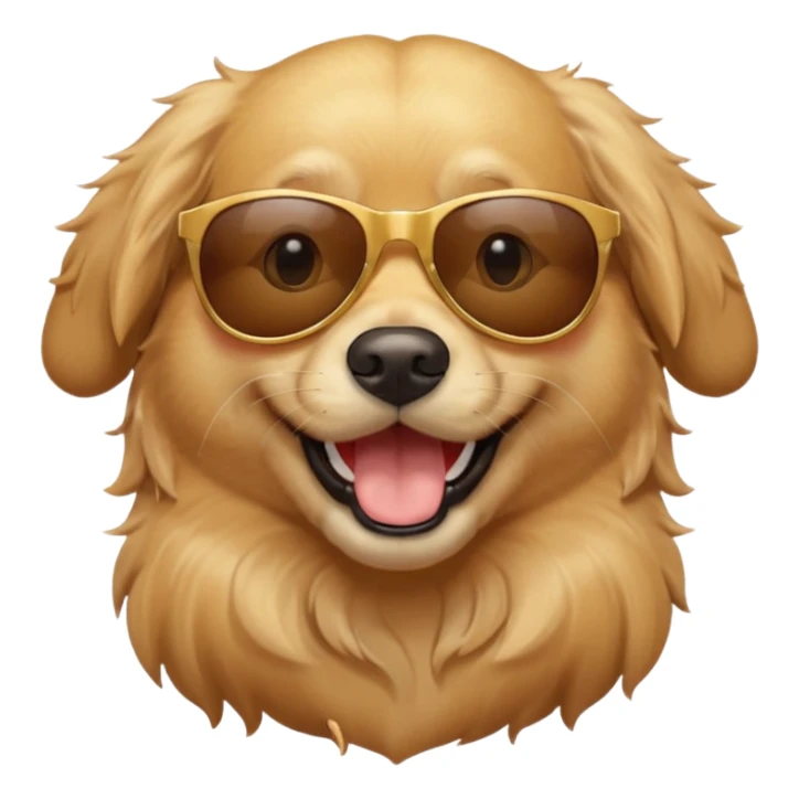 Golden retriever with sunglasses  sticker