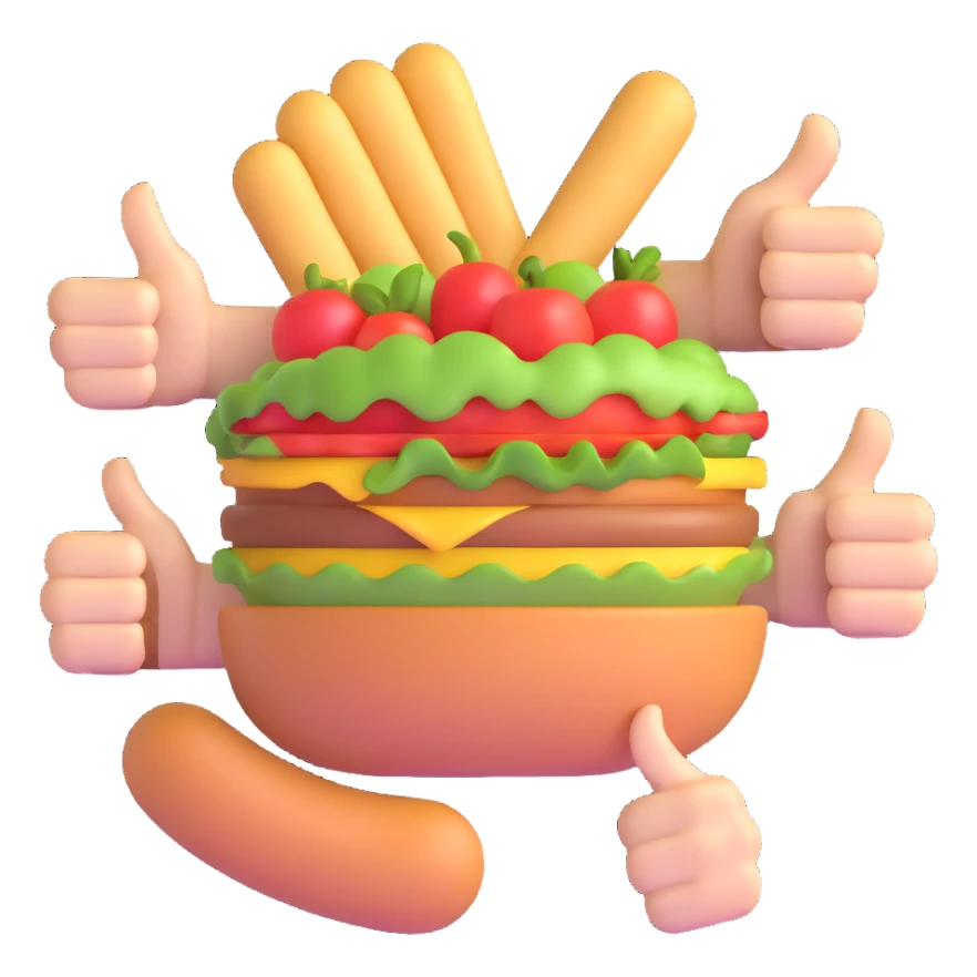 thumbs up around delicious food sticker