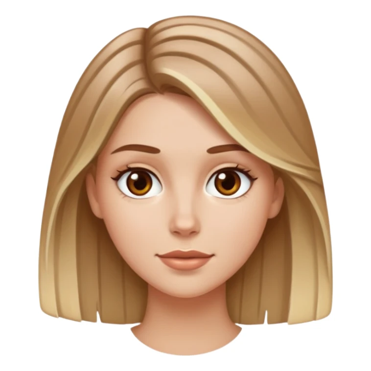 White Girl with blonde highlights in brown hair sticker