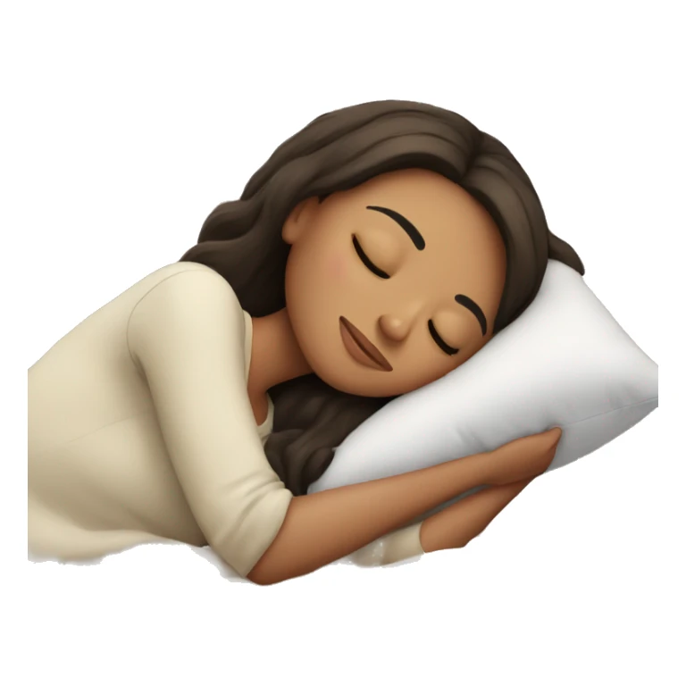 Brunette girl sleeping with pillow sticker