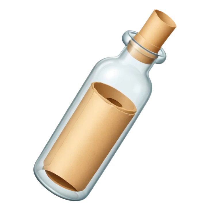 glass bottle with a paper message inside like in movie  sticker