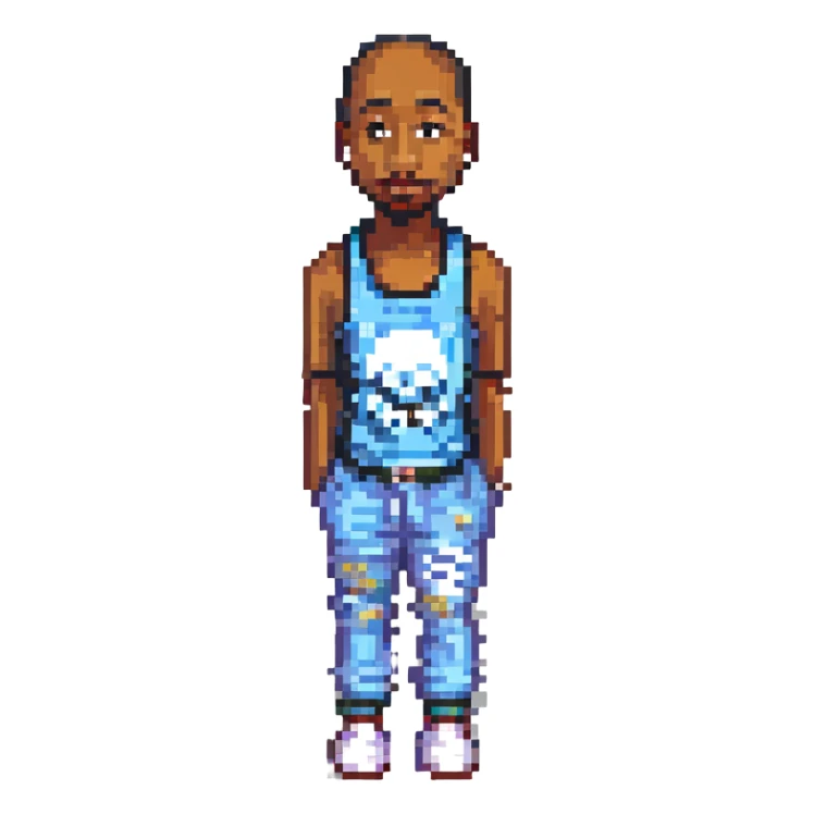 2Pac в полный рост, no background sticker