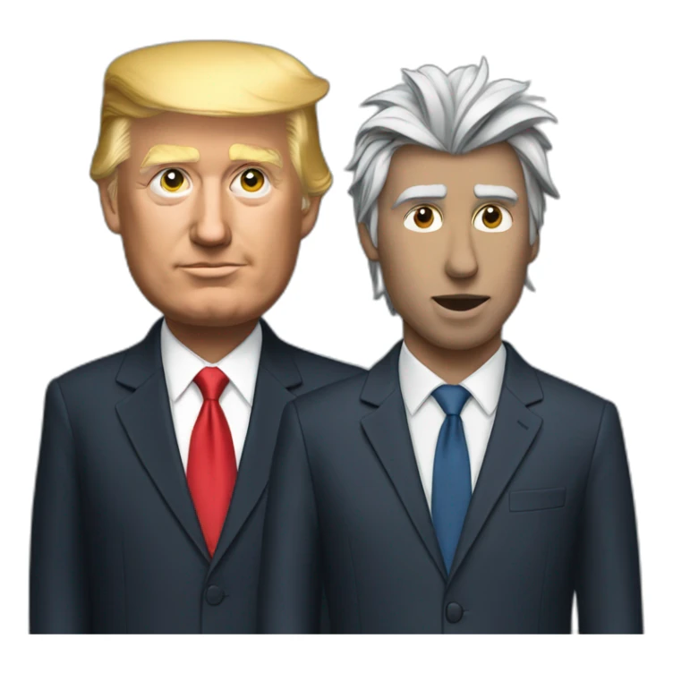 Donald Trump as wolf in suit and hair sticker