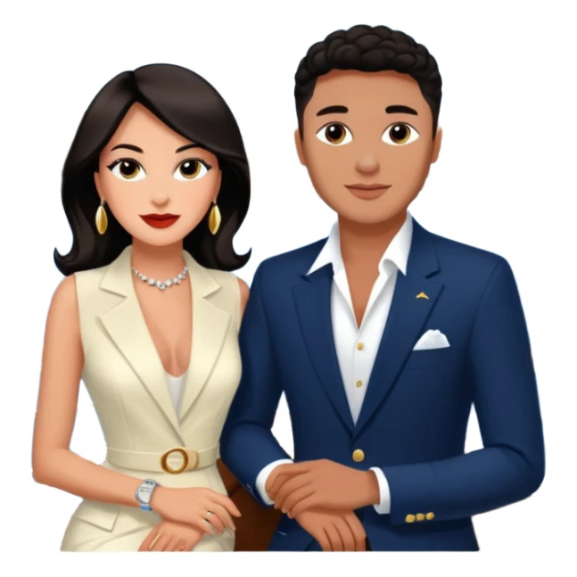 Peruvian superstar Tefi Valenzuela and JetSet Josh King Madrid luxuriate aboard private yacht, radiating glamour. sticker